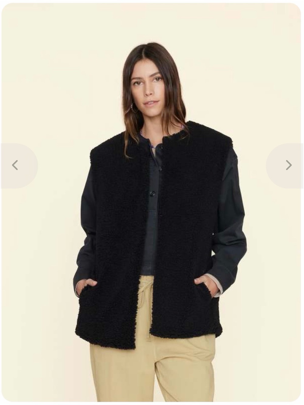 XIRENA Thea Black Faux-Sherpa Women's Vest
